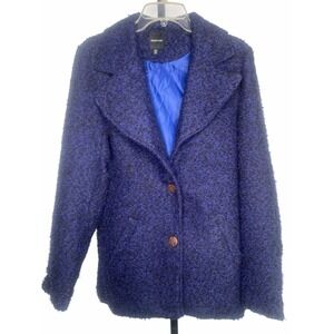 VTG Rampage Jacket Blazer Sz M Blue/Black woven Tweed Y2K 90s lined office siren